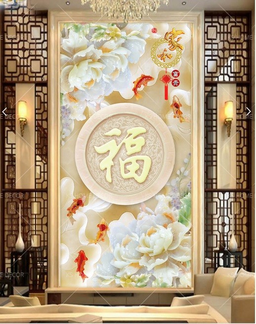 3D Gold Chinese Jade Art Oriental Mural 15371281 - Best Quality Customize Wallpaper  Wallpaper Printing