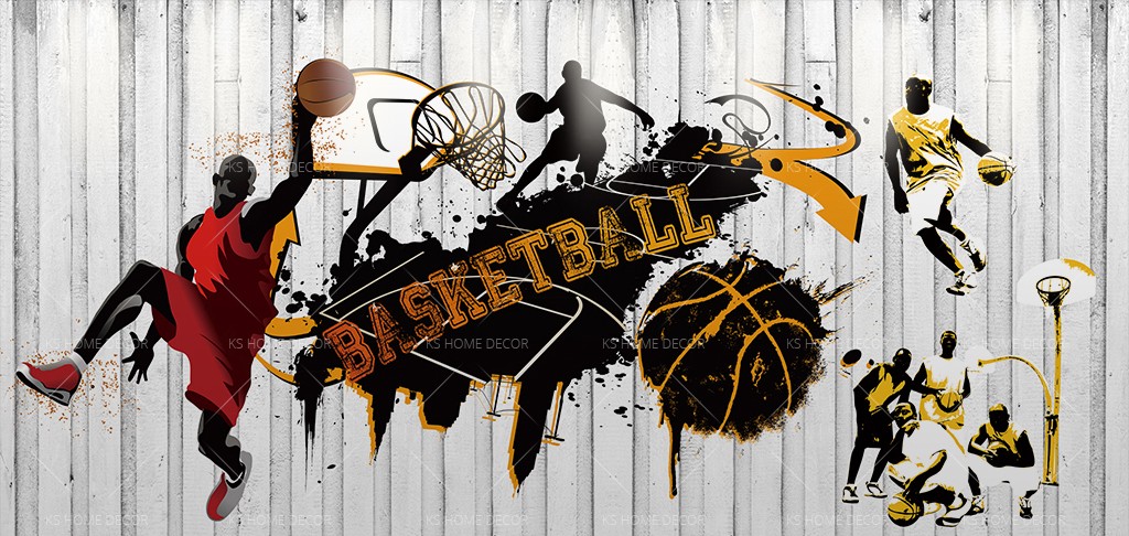 Basketball Theme Sports Mural B15993573 - Best Quality Customize Wallpaper  Wallpaper Printing