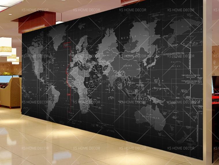 Best World Map Home Wallpaper- Map Murals | Best Quality Customize Wallpaper  Wallpaper Printing