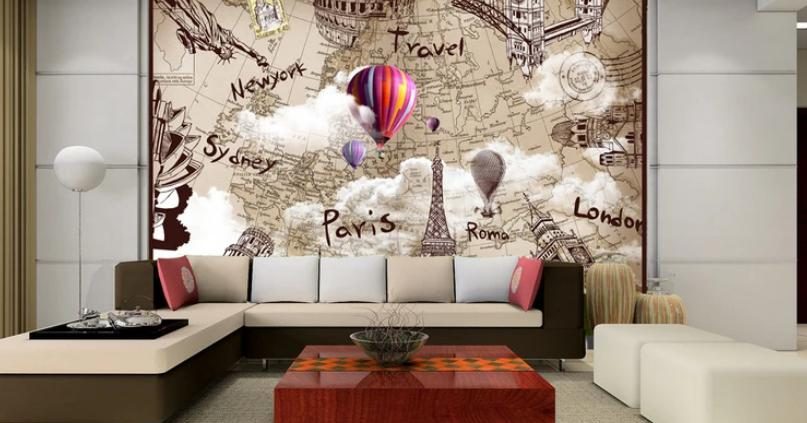 Best World Map Home Wallpaper- Map Murals | Best Quality Customize Wallpaper  Wallpaper Printing