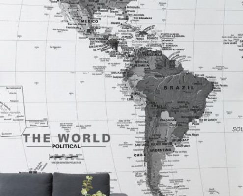 world map wallpaper printing